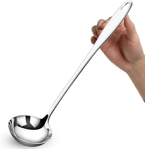 Soup Ladle, 304 Stainless Steel Soup Spoon, Silver