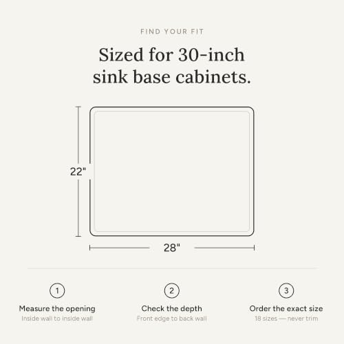 BASIN Under Sink Mats for Kitchen Waterproof - The Original Silicone Under Sink Liner Drip Tray - Designed in USA - Sink Cabinet Protector for Water Drips, Leaks, Spills - 28"x22" White