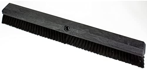 SPARTA Omni Sweep – 24" Heavy Duty Broom Head for Outdoor and Indoor Use, Nonabsorbent Block, Multi-Surface Deck Brush for Garage, Patio, Kitchen, and Concrete, Black, Pack of 12