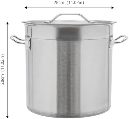 17L/17.9Qt Commercial Large Stock Pot with Lid,Nickel Free Stainless Steel Cookware Healthy Polished Stockpots, Induction Soup Pot for Cooking Home Use