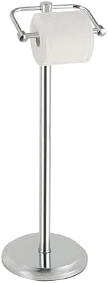 SunnyPoint Free Standing Toilet Paper Holder with Weighted Base, Bathroom Tissue Roll Stand, Holds Jumbo & Standard Rolls, Freestanding Toilet Paper Stand for Bathroom, Compact Storage Organizer (CH)