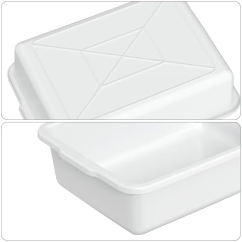 4-Pack 22L Plastic Commercial Bus Tubs for Restaurant Home, White