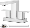 FORIOUS 4 in Chrome Bathroom Faucet Centerset with Drain, Commercial Faucet