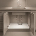 BASIN Under Sink Mats for Kitchen Waterproof - The Original Silicone Under Sink Liner Drip Tray - Designed in USA - Sink Cabinet Protector for Water Drips, Leaks, Spills - 28"x22" White