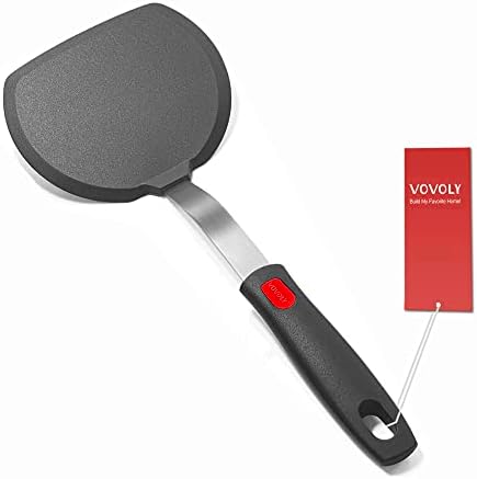 Vovoly Silicone Pancake Spatula Turner, Lengthened Handle Large Flipper