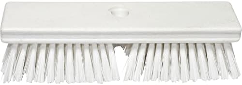 SPARTA Plastic Floor Scrub Brush, Brush Head Only, Deck Brush with ACME Standard Thread Fitting for Deck, Industrial Kitchens, and Hospitals, 10 Inches, White, (Pack of 6)