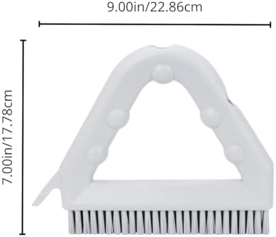 SPARTA Plastic Commercial Grout Brush, Triangle-Shaped Scrub Brush with Scraper and Two Threaded Holes for Attaching Handle (Sold Separately), 9 x 7 x 7 Inches, Yellow, (Pack of 4)