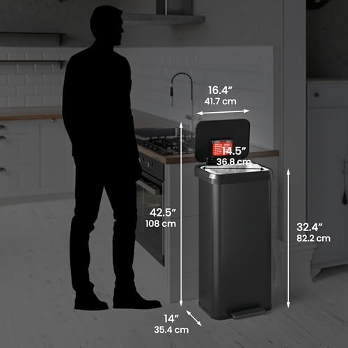 iTouchless SoftStep 20 Gallon/75L Extra-Large Step Trash Can w/Odor Filter