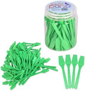 Pana 100pcs Cosmetic Make Up Disposable Plastic 2.5" Spatulas Skin Care Facial Cream Mask Spatula (100 Pieces in a Container) (APPLE GREEN)