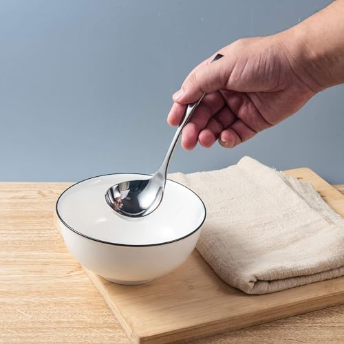 IMEEA 2-Piece Small Ladle Set, 7" Drizzle Spoon with Pour Spout 7.6" Serving Ladle, 18/10 Stainless Steel for Gravy, Sauces & Dressing