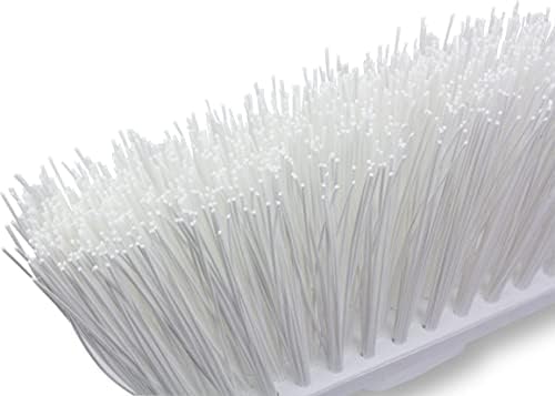 SPARTA Plastic Broom Head, Angled, Un-Flagged for Large Debris Indoor, Outdoor, Home, Restaurant, Lobby, Office, 12 Inches, White