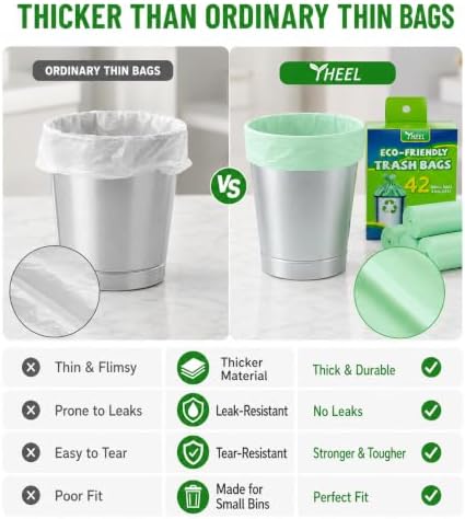 1.2 Gallon Small Trash Bags Mini Garbage Bags - 150 Count Unscented