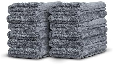 Adam's Borderless Grey Microfiber Towel (12pk) - Premium Ultra Soft Car Detailng Towel Cloths, 480gsm - Safe for Car Wash, Home Cleaning & Pet Drying Cloths (16 Inch x 16 Inch)