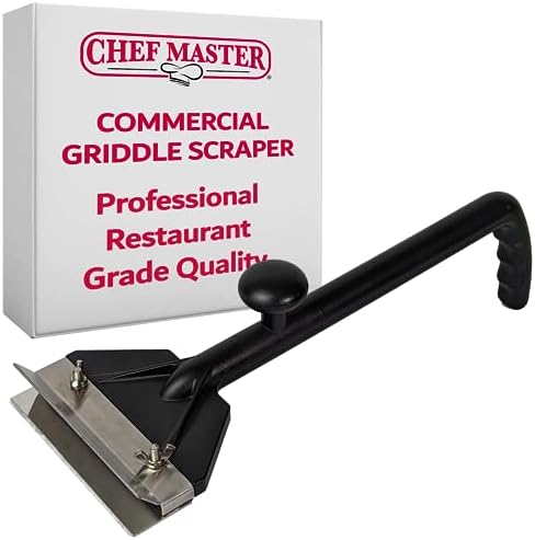 Chef Master Griddle Scraper & Flat Top Grill Cleaner - Griddle Cleaning Kit - Stainless Steel Flat Grill Scraper Tool for Diners, Restaurant, Food Truck - Grilling Accessories - 90254