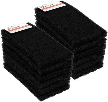 Tile Doctor High-Abrasion Extra Heavy-Duty Scrub Pads 12-Pack 7E-N556-IFSL, Gas Grill, Charcoal Grill, and Blackstone Griddle Scouring Pad, Ideal Dish Scrubber, Shower Scrubber, and Cleaning Sponge