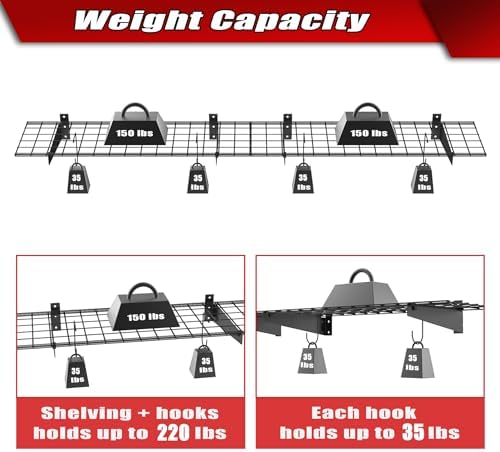 WALMANN 2-Pack Wall Mount Shelves, 45x15 in Wall Mounted Storage Shelves