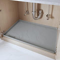 Heavy Duty Silicone Under Sink Mats for Kitchen Waterproof 40" x 22", Extra Thick Under Sink Rubber Mat Drip Tray, Raised Edge Under Sink Liner,Prevent Drips, Leaks, Spills,Grey