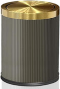 4 Gallon Bathroom Trash can with Swing Lid, Grey Gold