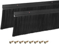 uxcell 2Pcs Door Brush Bottom Sweep H-Shape Aluminum Alloy Base with 3.9-inch PP Brush for Home, Industrial (35-inch L, Black)