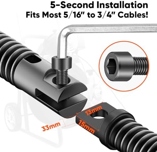 8-Piece Drain Snake Kit for 5/16" to 3/4" Cables – Heavy-Duty Manganese Steel Cutters for Roots, Grease & Stubborn Clogs – Includes Storage Case & Metal Ring