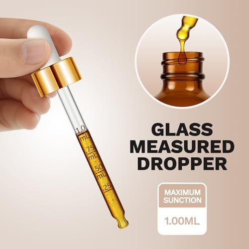 Bumobum 24 Pack 2 oz Amber Glass Dropper Bottles, 60ml Tincture Bottles