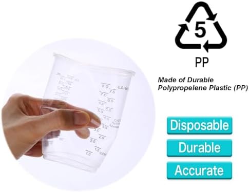 XUXU 50pcs 8oz Graduated Clear Plastic