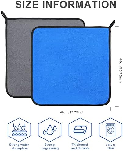 20 Pcs Microfiber Car Drying Towels 800 Gsm Thick Plush, Grey and Blue
