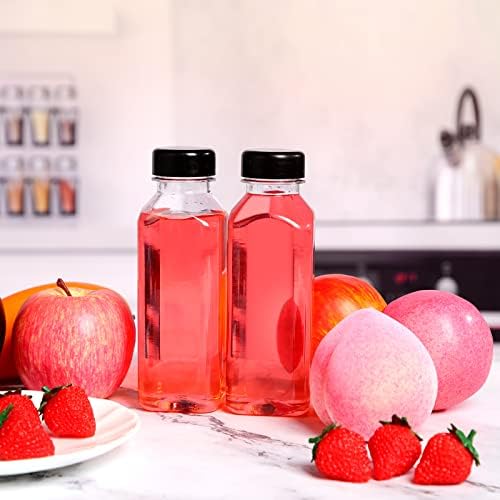Patelai 48 Pcs 12oz Clear Plastic Juice Bottles Bulk with Caps
