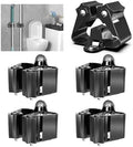 3-H Broom Holder Wall Mount 4 Pack, Stainless Steel Mop Hanger with Screws