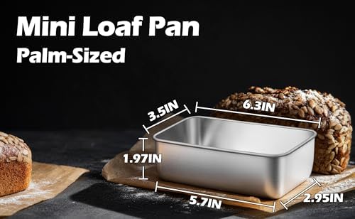 Leonyo 6.3x3.5IN Stainless Steel Mini Loaf Pans for Baking Bread, 18 Pack