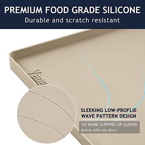 Heavy Duty Silicone Under Sink Mats for Kitchen Waterproof 37" x 22", Extra Thick Under Sink Rubber Mat Drip Tray, Raised Edge Under Sink Liner,Prevent Drips, Leaks, Spills,Beige