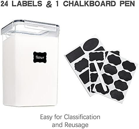 Large Food Storage Containers with Lids Airtight 6.5L / 5.9 quart, for Flour, Sugar, Baking Supply and Dry Food Storage, PANTRYSTAR 2PCS BPA Free Plastic Canisters for Kitchen Pantry Organization