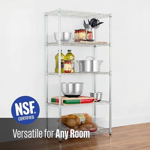 SafeRacks NSF 5-Tier Heavy Duty Steel Wire Shelves (14"x30"x60")