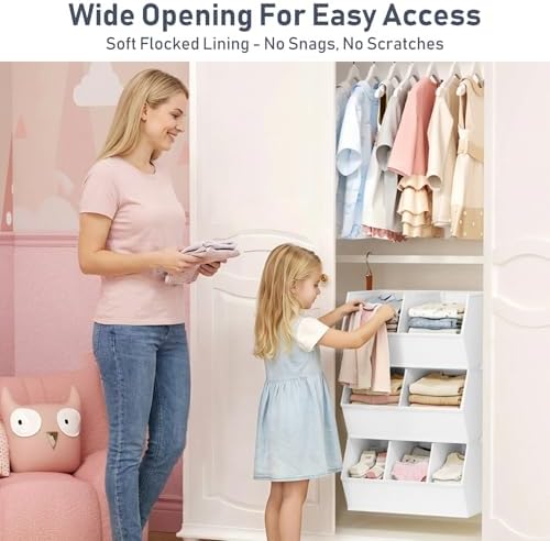 Hanging Closet Organizer Extra Large, Clothes Hanging Shelves for Closet with Divider, Collapsible Closet Storage System, Fabric Storage Bins for Home, Dorm, Rv, Sweaters, Handbags, Underwear, Sock