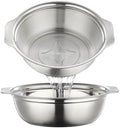 Stainless Steel Colander for Kitchen 2-Quart, Strainer Microporous with Mixing Bowl, Rice Strainer for Washing Vegetables, Fruit and Draining Cooked Pasta, Dishwasher Safe