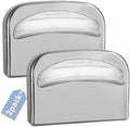2 Pack Commercial Toilet Seat Cover Dispenser Wall Mount, 16.3-Inch Large Capacity Brushed 304 Stainless Steel Toilet Seat Cover Holder for Disposable Covers for Office Restaurant Hospital Bathroom