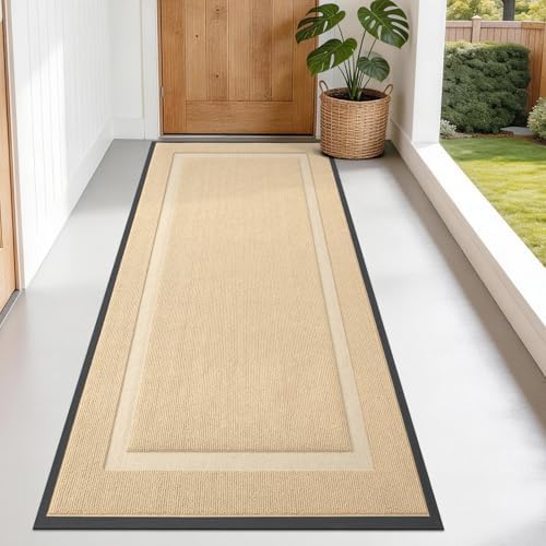 OLANLY Front Door Mat Outside 71x30, All-Season Heavy-Duty Rubber Doormat
