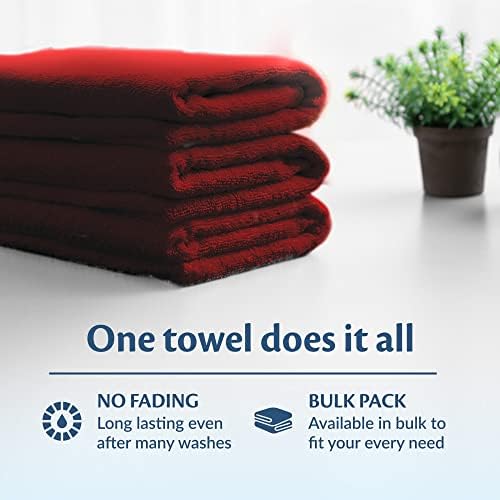 100% Cotton Chamois Cleaning Towels, 12 Pack, Burgundy