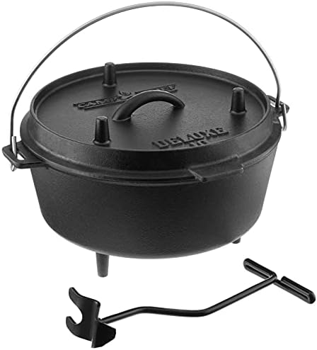 Camp Chef Cast Iron Dutch Oven, Pre-Seasoned, 6 qt