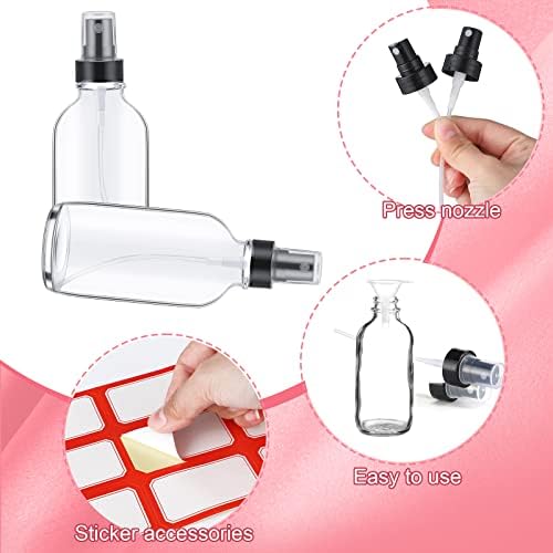 Fumete 36 Pcs 4oz Glass Spray Bottles Fine Mist, Clear, Classic