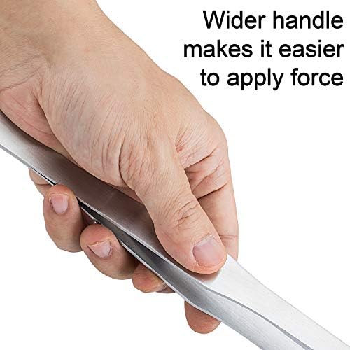 OIIKI 15 inch Curved Aquarium Tweezers, Polished Tongs Tweezers, Silver