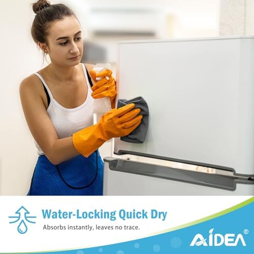 AIDEA Grey Microfiber Cleaning Cloth-50PK, Cleaning Rags 12"x 12" Absorbent
