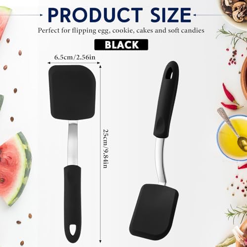 Small Silicone Spatula Mini Silicone Cookie Spatula, Black