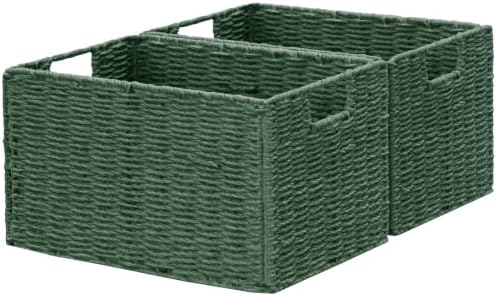 Vagusicc Large Wicker Storage Basket, Collapsible Baskets for Organizing