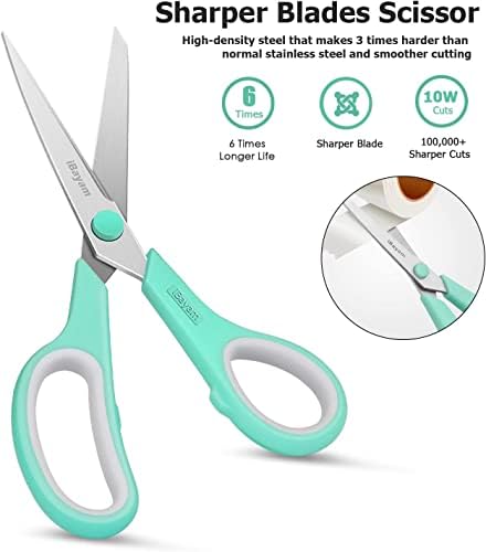 iBayam 24-Pack 8" Heavy Duty Scissors in Bulk, Ultra-Sharp, Comfort Grip