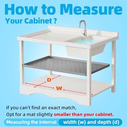 Winisok Waterproof Under Sink Mat 25" x 22", Silicone Mat, White
