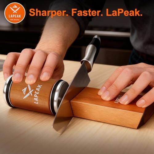 Rolling Knife Sharpener Kit, Knife Sharpener Tool, Knife Sharpening with Diamonds and Ceramic for Steel of Any Hardness, Kitchen, Outdoor & Utility Knives Sharpener with 15° & 20° Magnetic Angle.