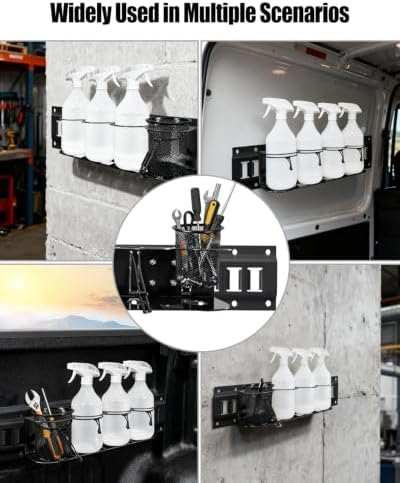 2 Pack E-Track Spray Bottle Holder for Vans Truck Enclosed Trailer Garage