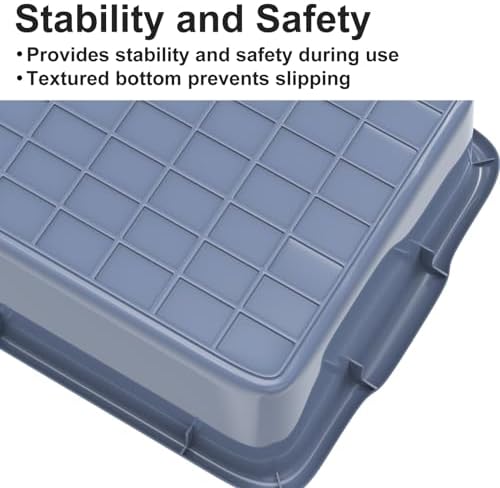 4 Pack Commercial Plastic Bus Tubs 8.6 Gallon (33L) - Heavy Duty Wash Basin & Dish Box Tote for Restaurant Kitchen Organization - 24.5" L x 16.5" W x 7" H Gray Utility Box