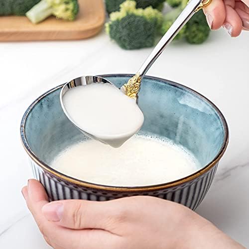 KEAWELL Luxury 1-Piece Gold Accent Gravy Ladle, 18/10 Stainless Steel (1)